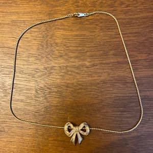 Vintage Gold Bow Necklace